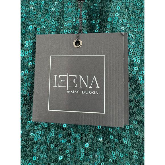 MAC DUGGAL Dress Size 2 Evening Gown Sequin Emerald Green NEW Structured - Picture 3 of 8